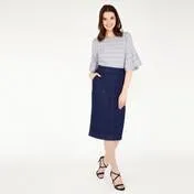 Flared Sleeve Crinkle Stripe Top
