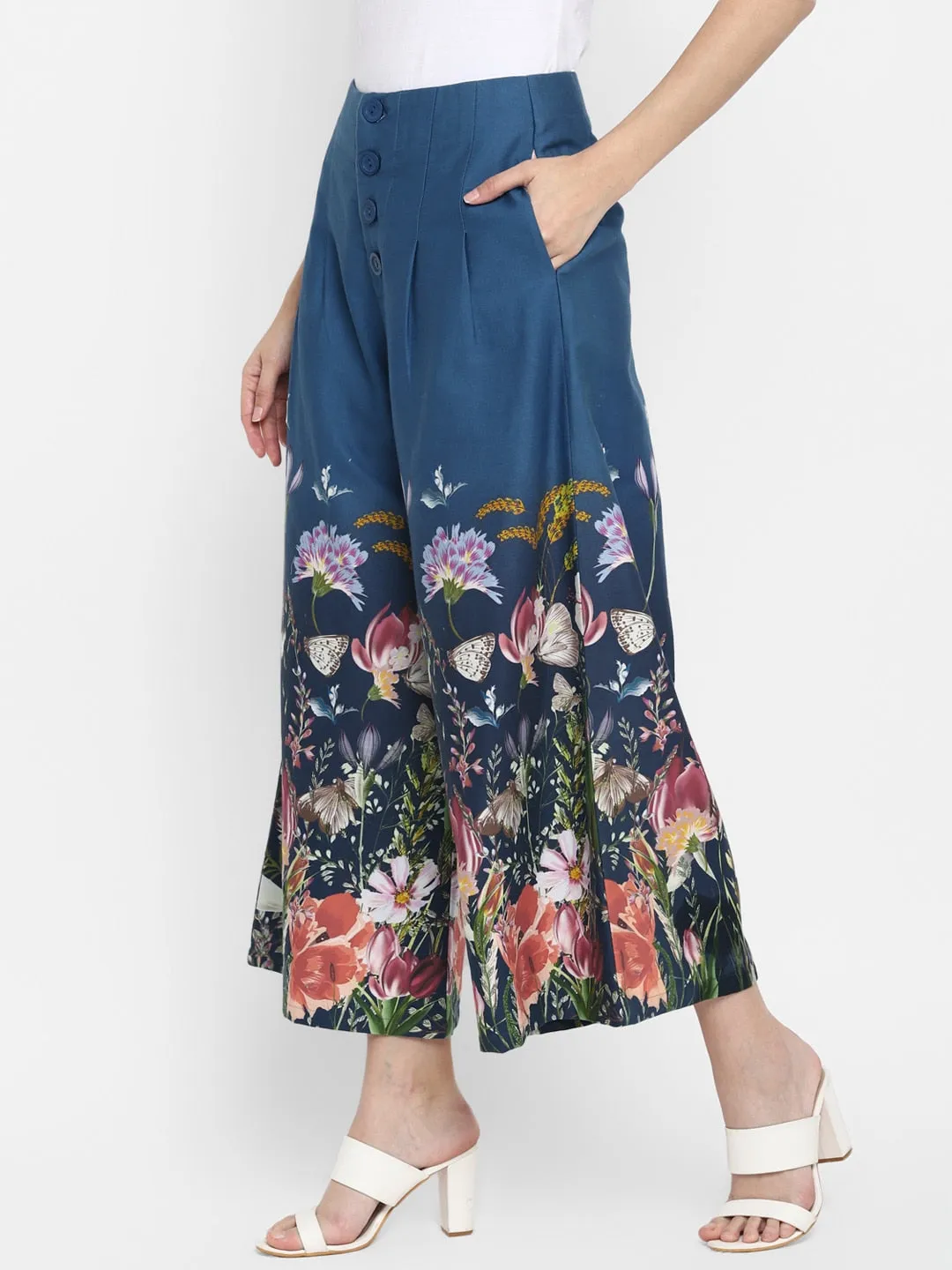 Floral Printed Flared Pants