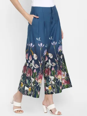 Floral Printed Flared Pants