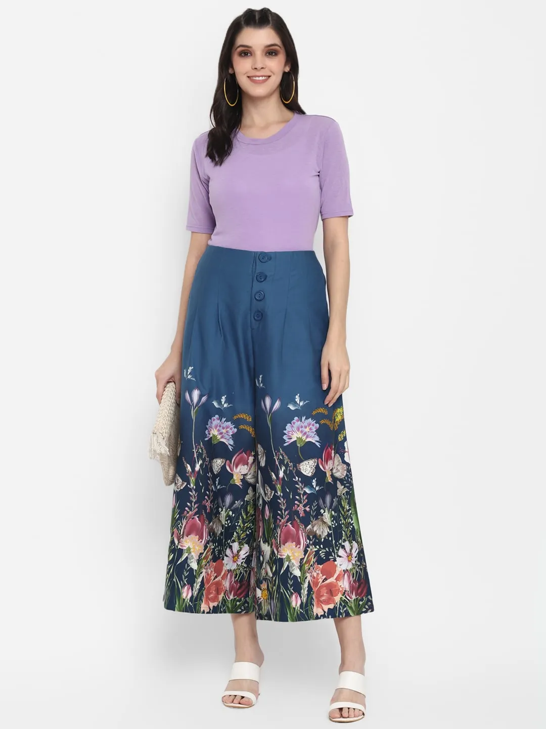 Floral Printed Flared Pants