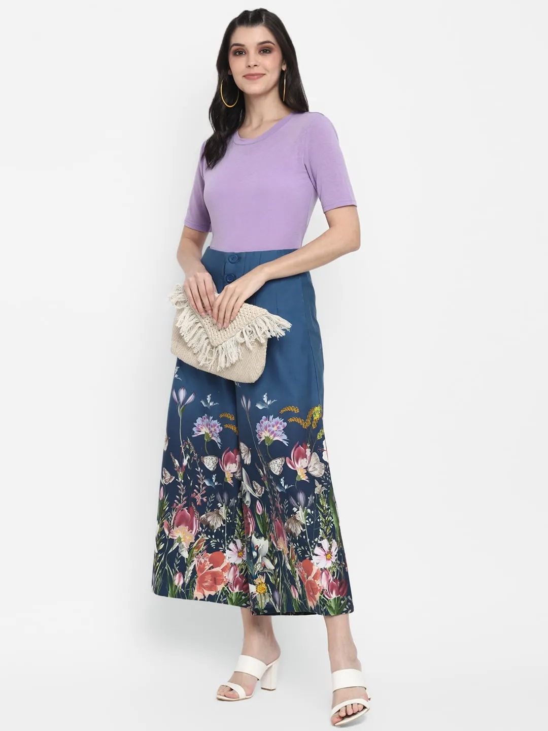 Floral Printed Flared Pants