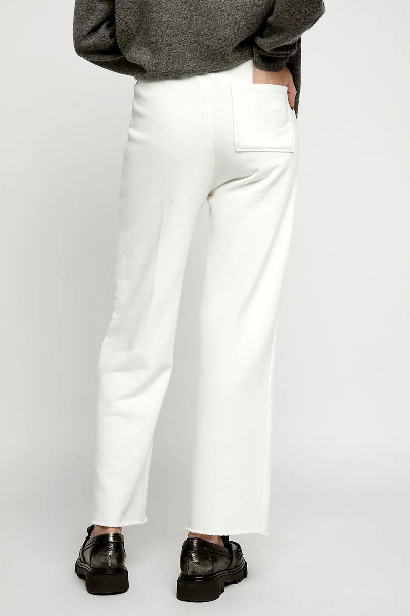 French Terry Wide Leg Sweatpant in Porcelain