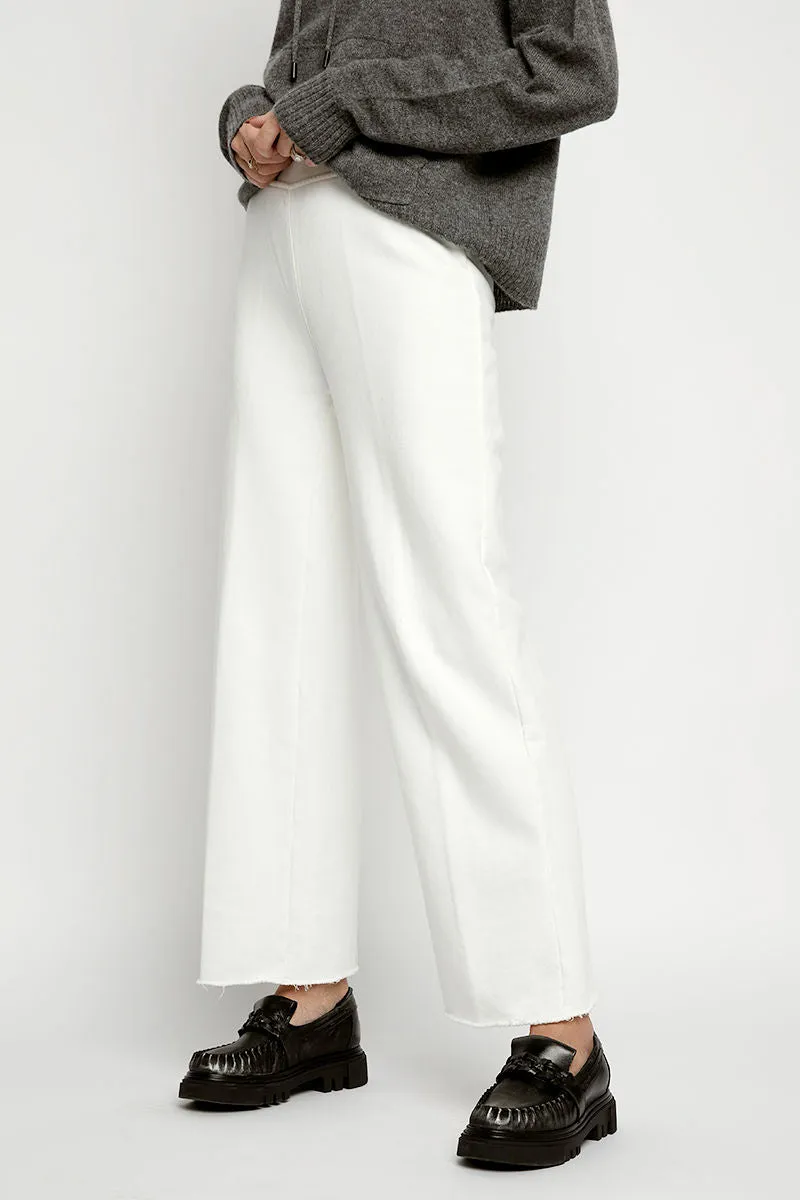 French Terry Wide Leg Sweatpant in Porcelain