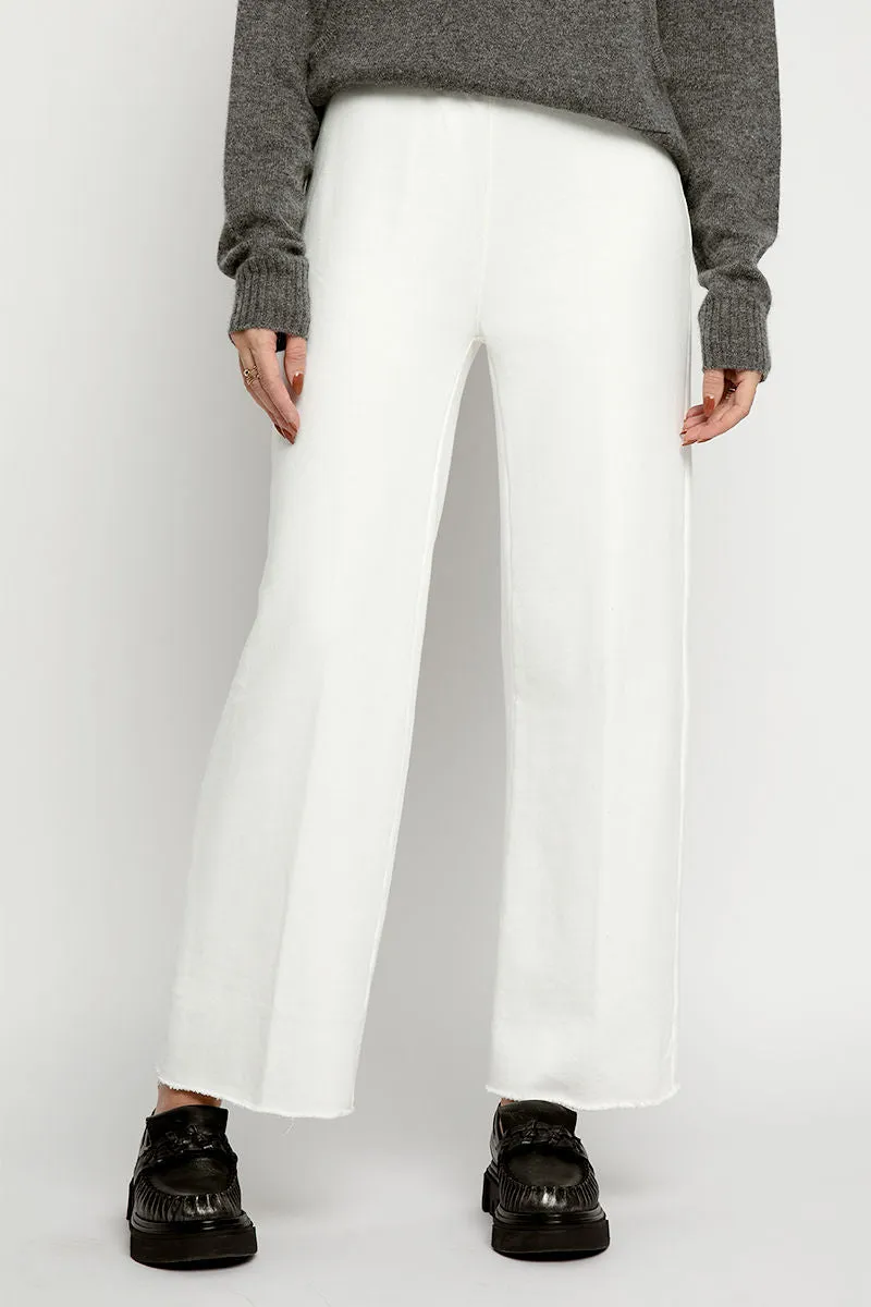 French Terry Wide Leg Sweatpant in Porcelain