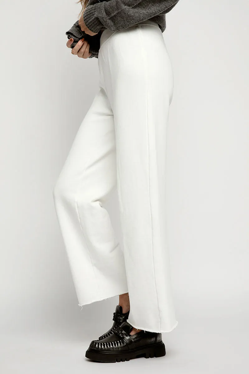 French Terry Wide Leg Sweatpant in Porcelain