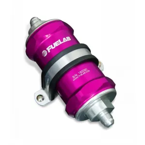 FUELAB 81812-4 In-Line Fuel Filter (8AN in/out, 3 inch 40 micron stainless steel element) Purple