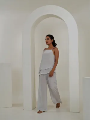 Gemstone Off-White Cotton Polyester Crepe Co-Ord Set