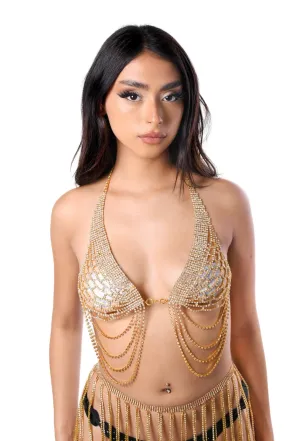 Gold Rhinestone Goddess Top