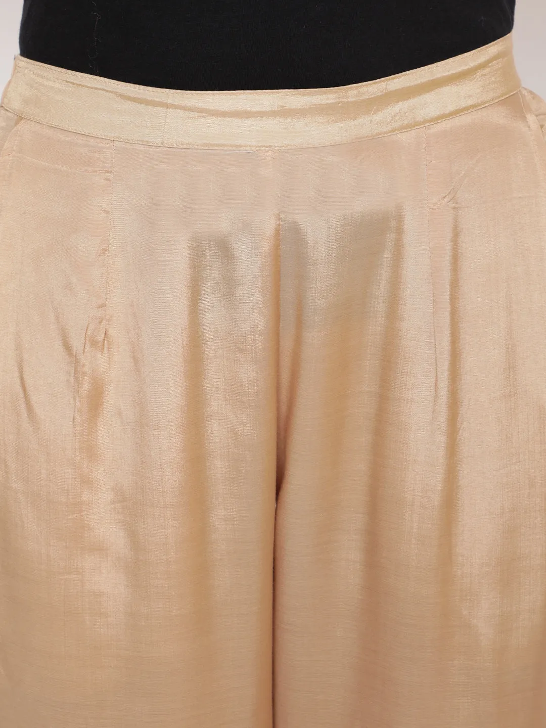 Gold Solid Straight Fit Shantoon Pant