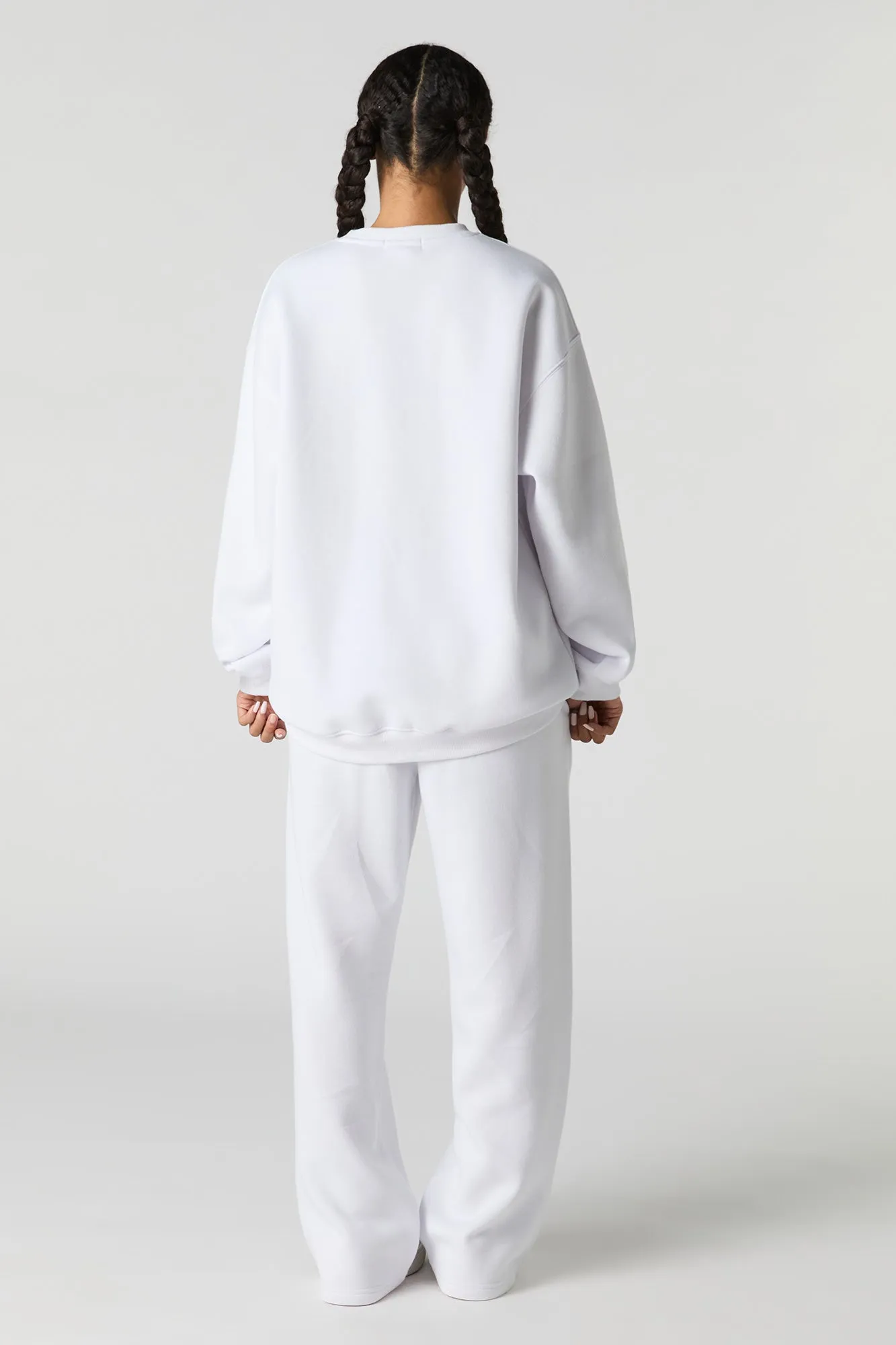 Graphic Fleece Wide Leg Sweatpant