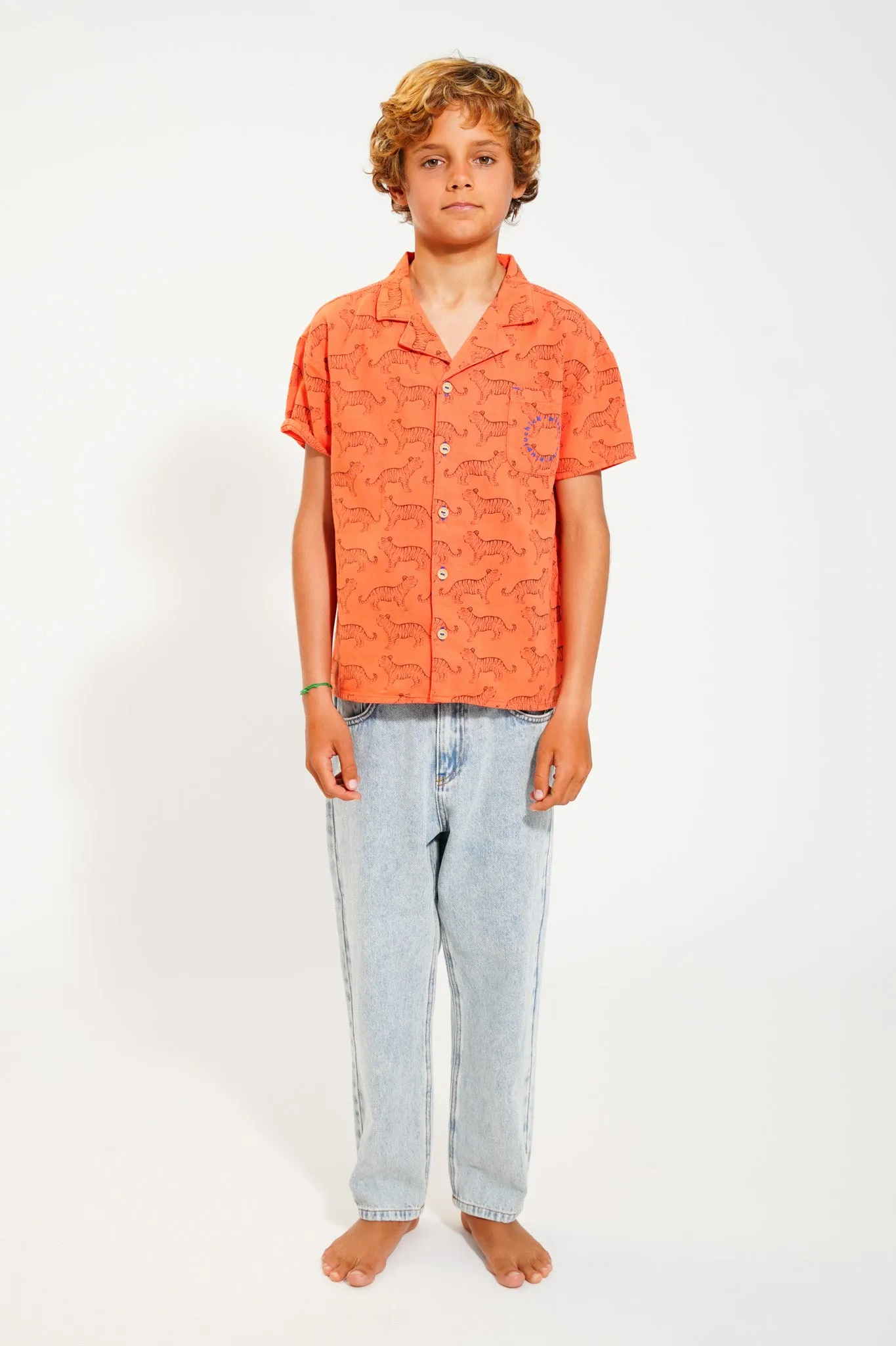 hawaiian shirt | orange w/  black tigers