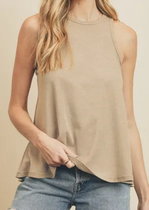High Neck Flared Tank Top