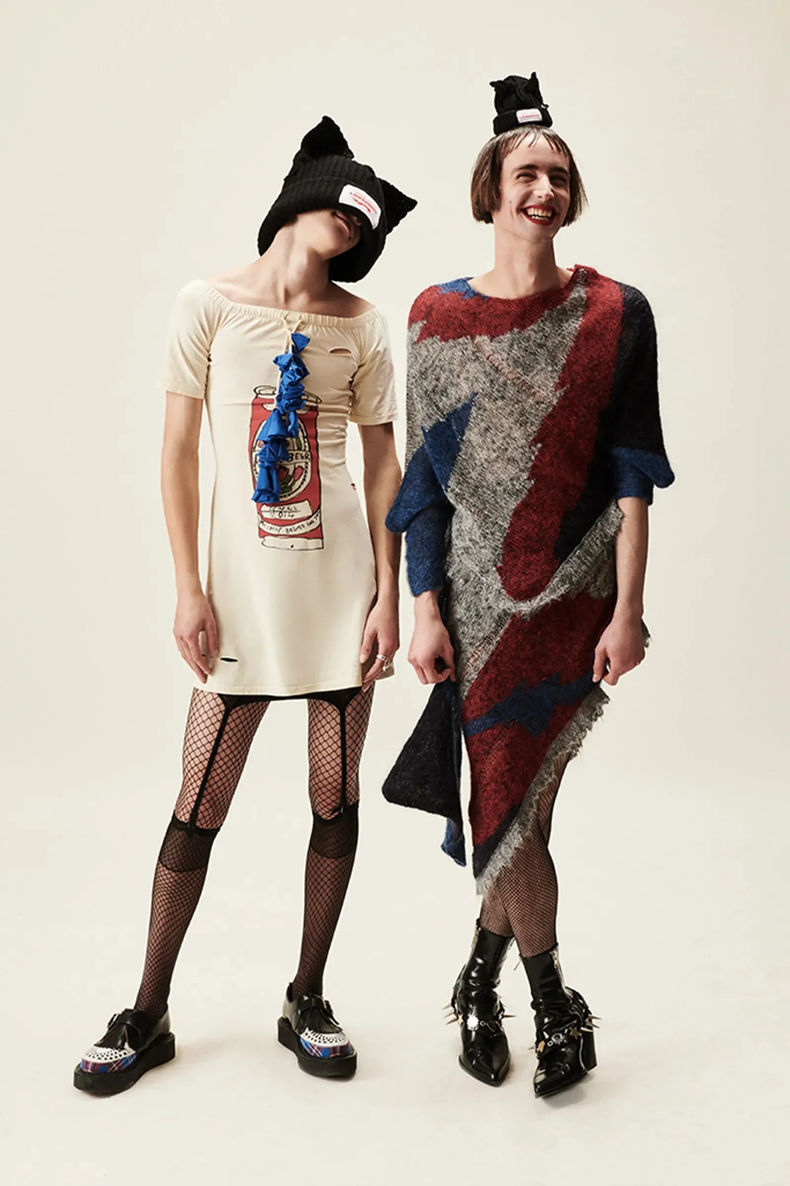 hooded flower wool coat red black