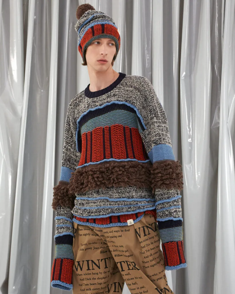 hooded flower wool coat red black