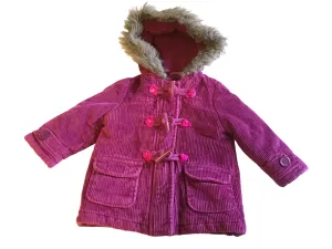John Lewis Baby Magenta Pink Thick Winter Duffle Coat with Hood - Girls 6-9m