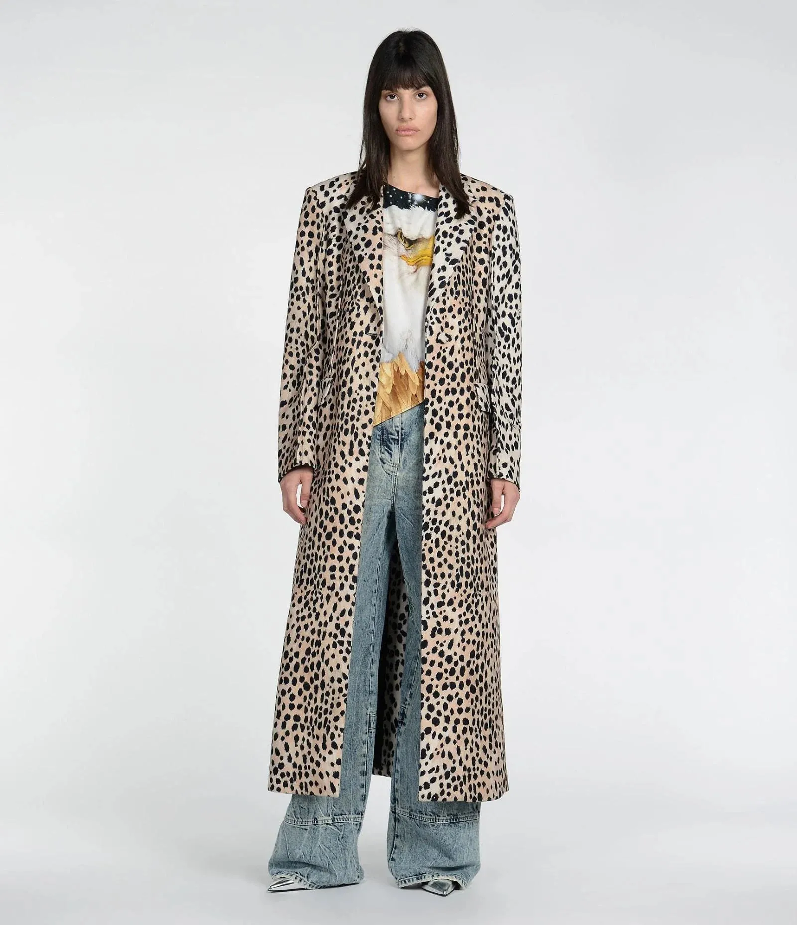 Just Cavalli  Leopard Print Long Coat