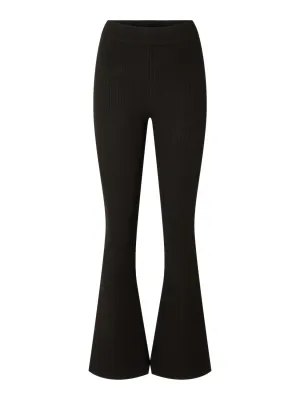 Karo Flared Knit Pants Ex - Black