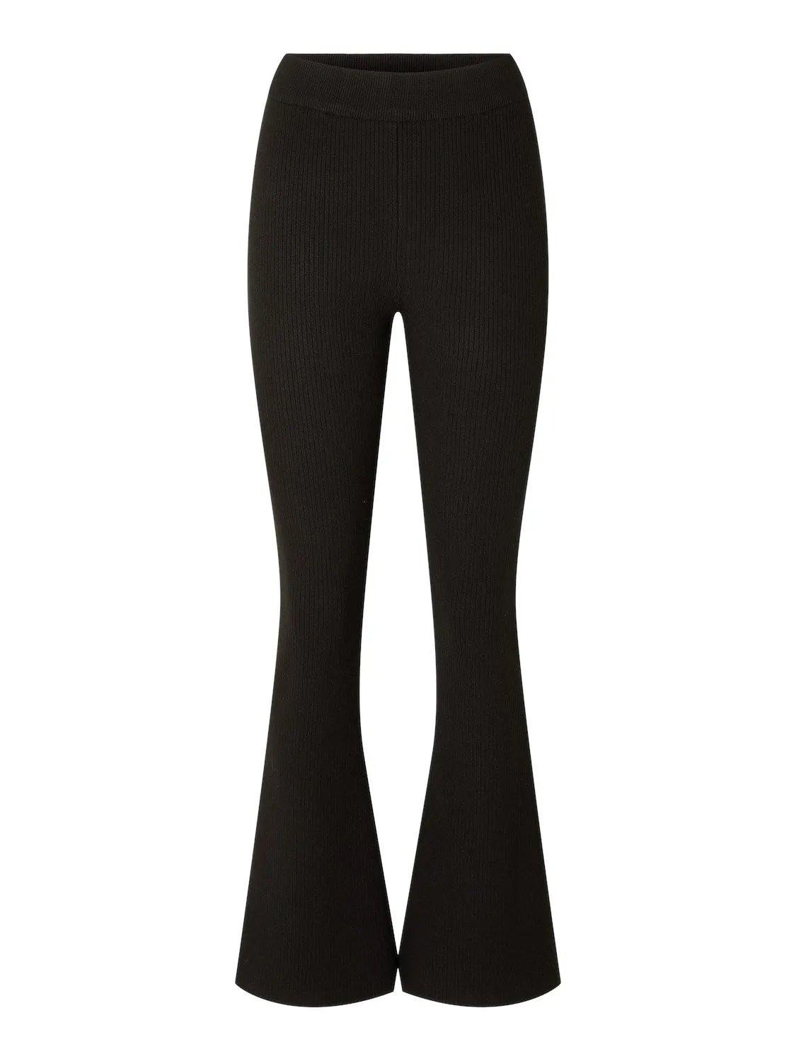 Karo Flared Knit Pants Ex - Black
