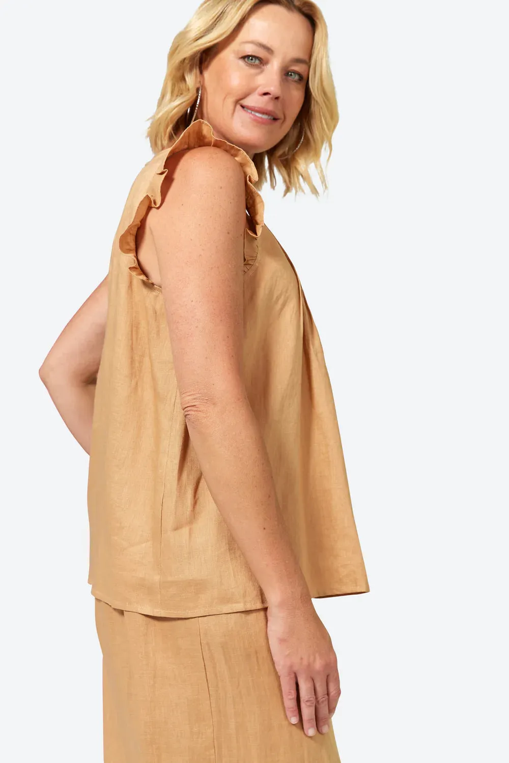 La Vie Frill Top Caramel