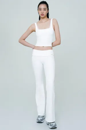 Lace Flare Pants in White