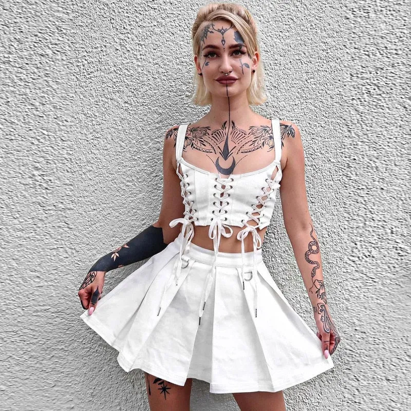 Lace-Up Crop Top