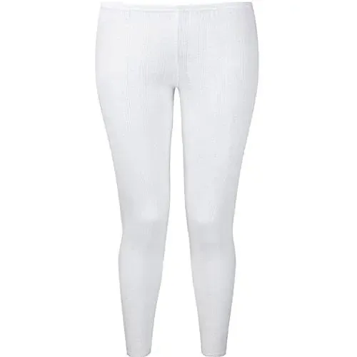 Ladies Thermal Underwear Long John Brushed Inside 0.45 TOG with Free Bed Socks (Small) White