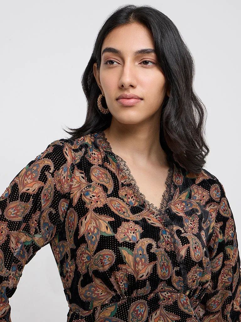 LOV Multicolour Paisley Print A-Line Dress