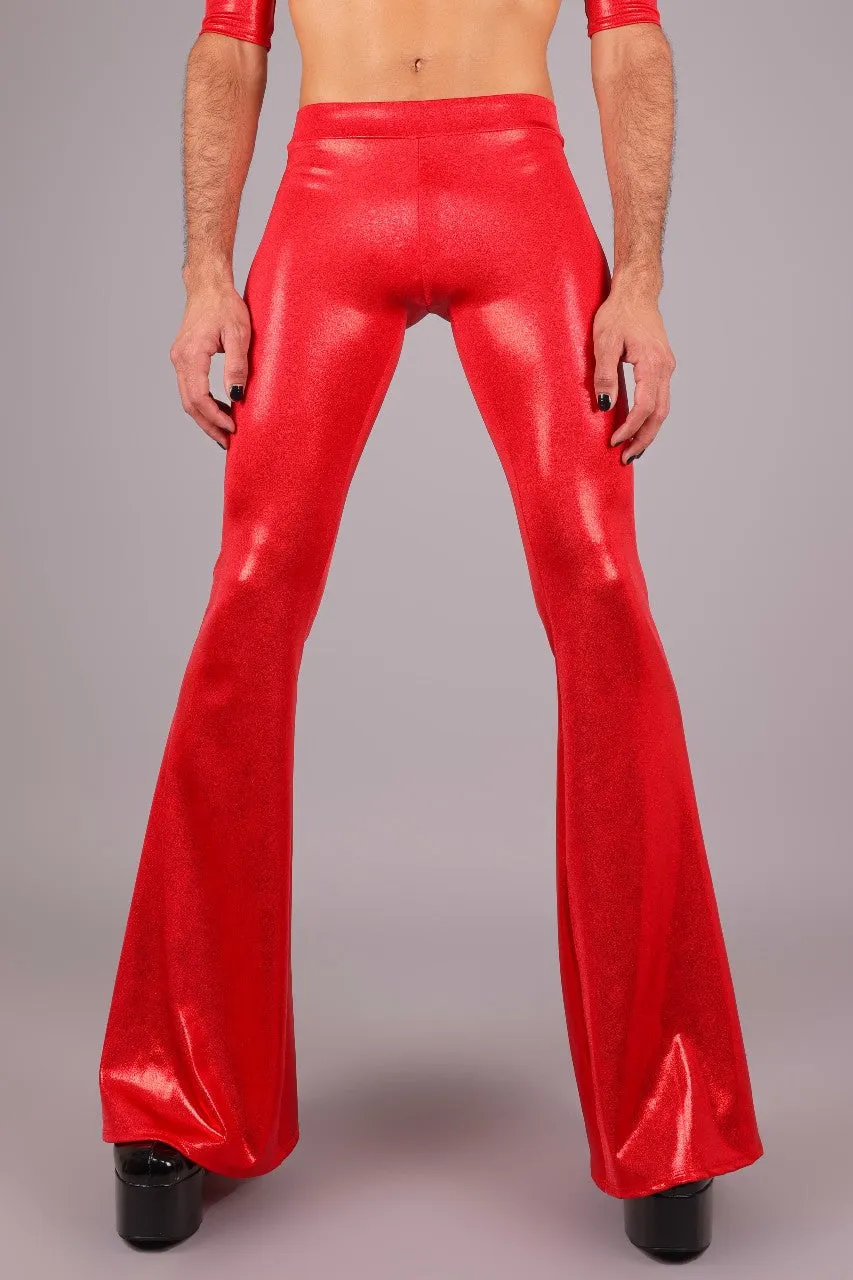 Low Waist Jeans Back Bell Bottom Leggings, Red