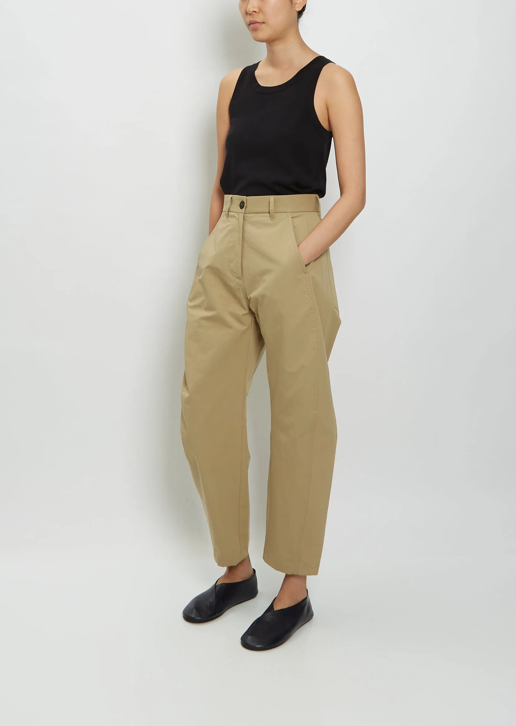 Lynton Cotton Blend Trousers — Safari