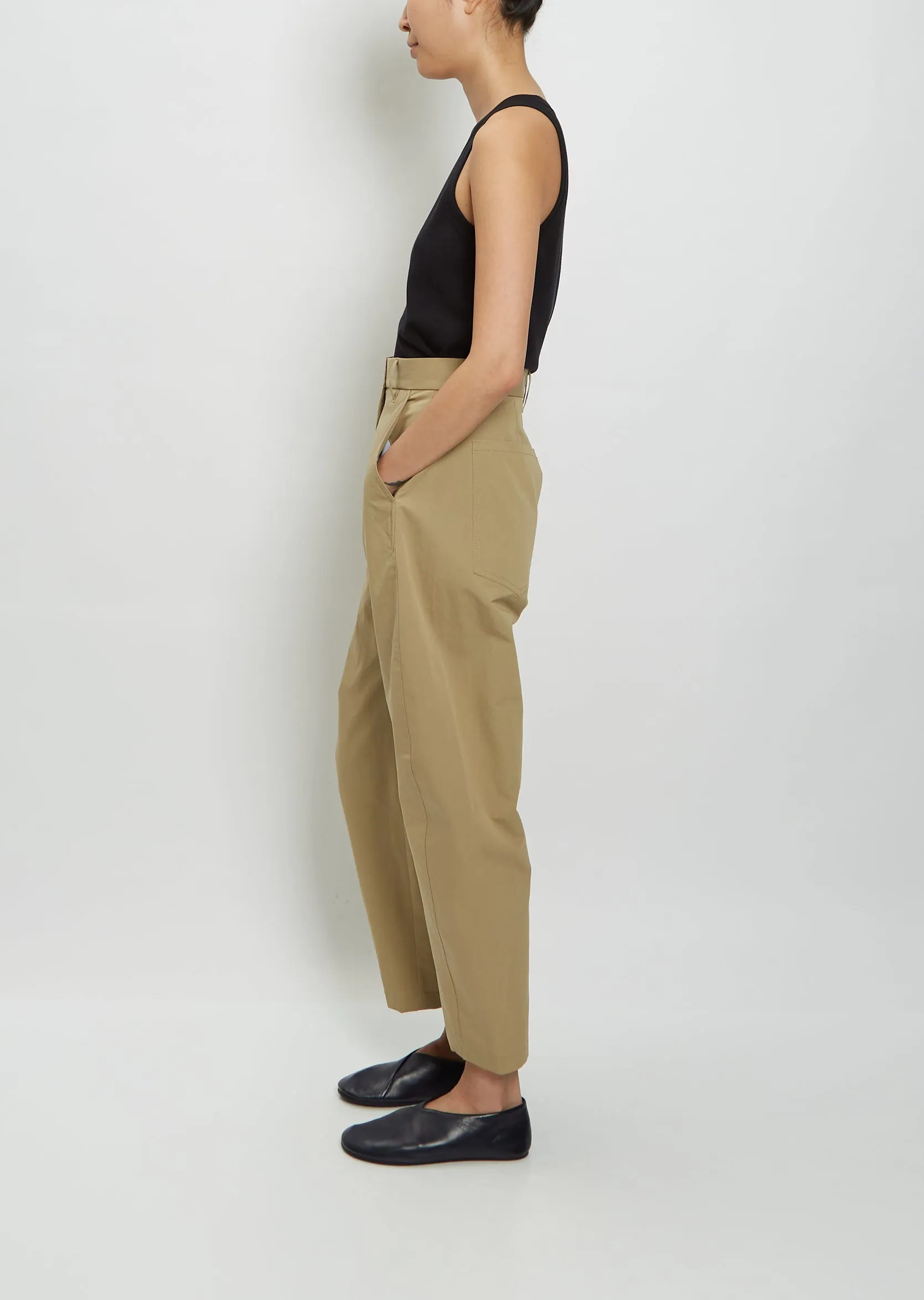 Lynton Cotton Blend Trousers — Safari