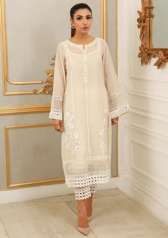 Maheen Trends - Lilly White - 2 Piece - Organza