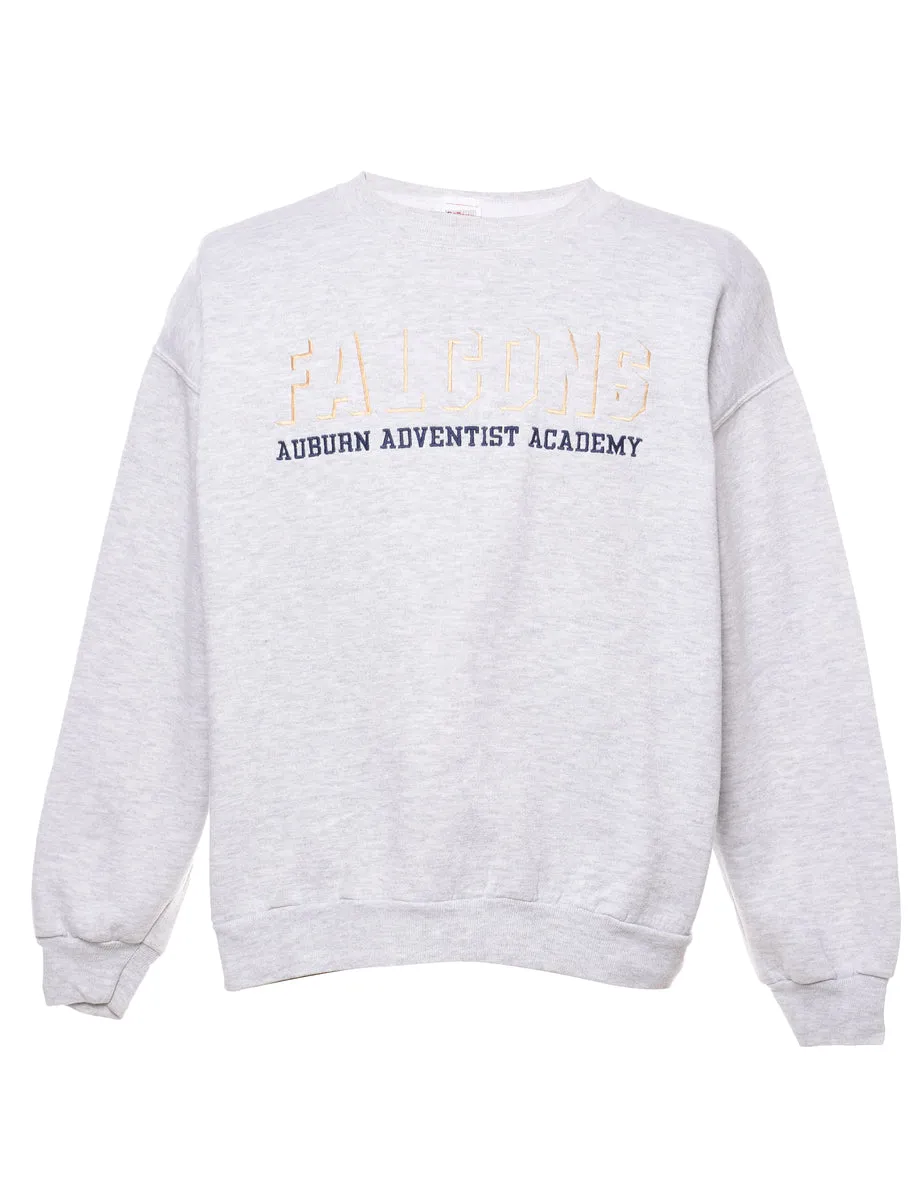 Marl Grey Falgons Embroidered Sweatshirt - L