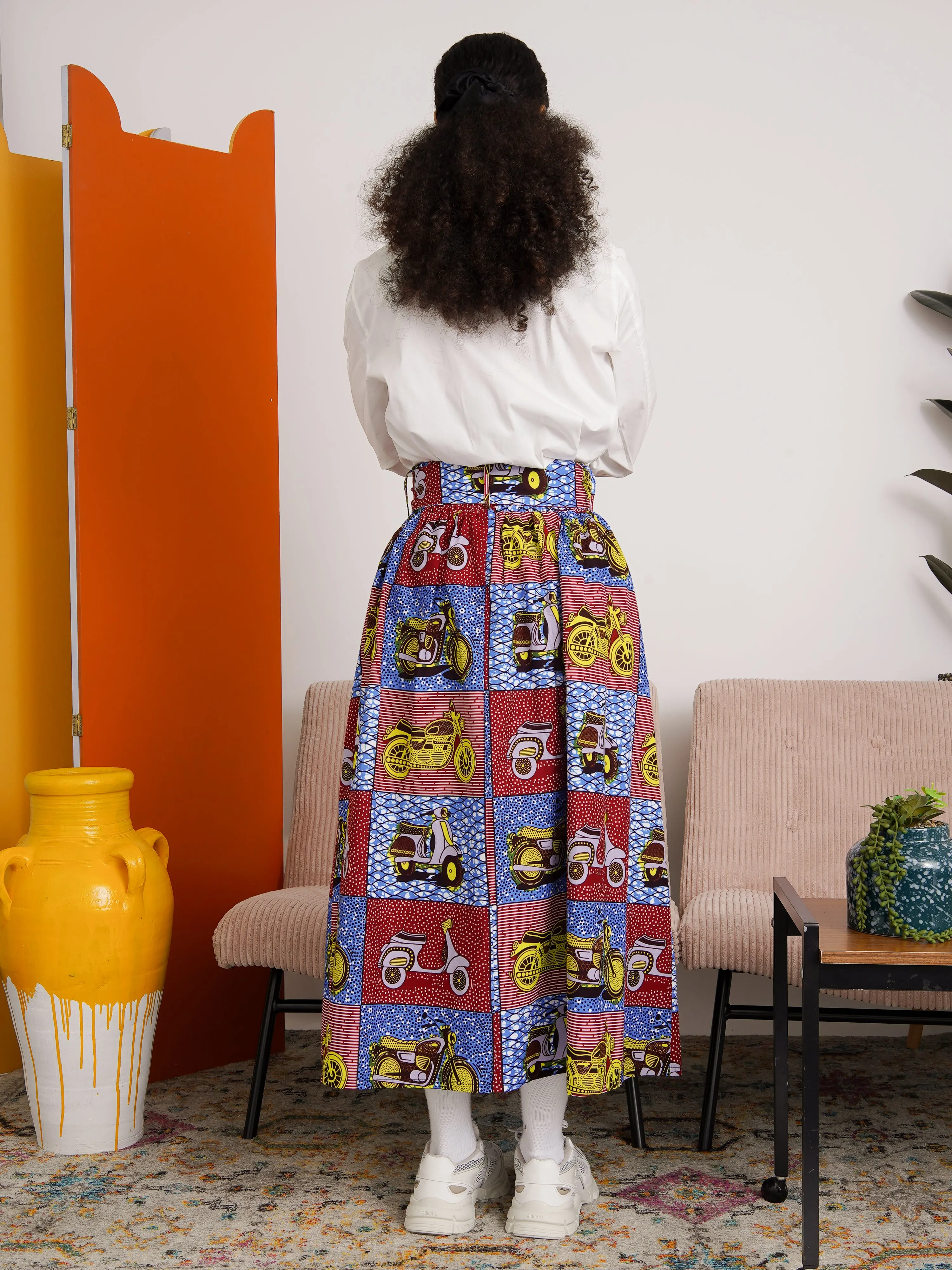 Megan Scooter Volume  Midi Skirt
