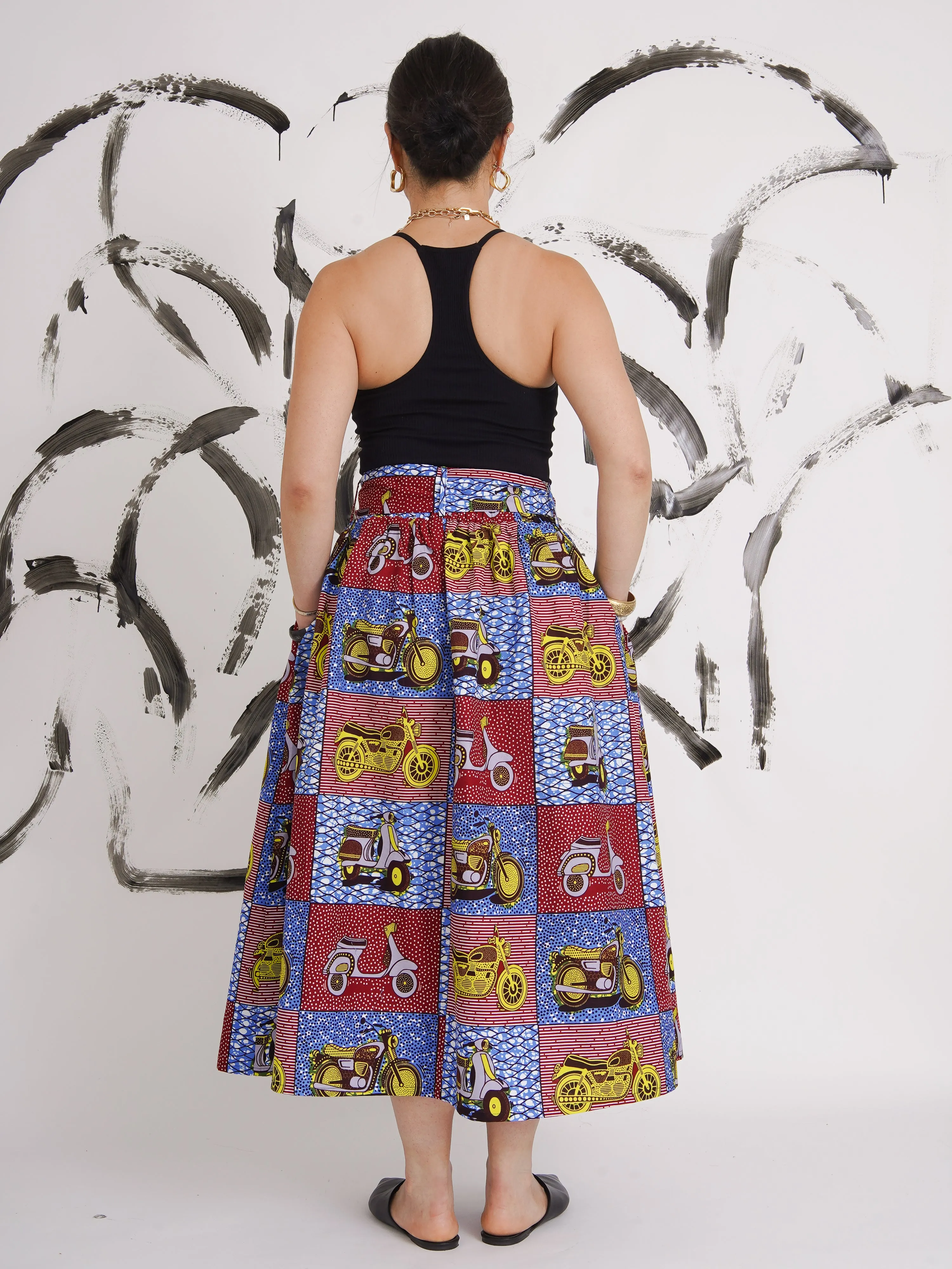 Megan Scooter Volume  Midi Skirt