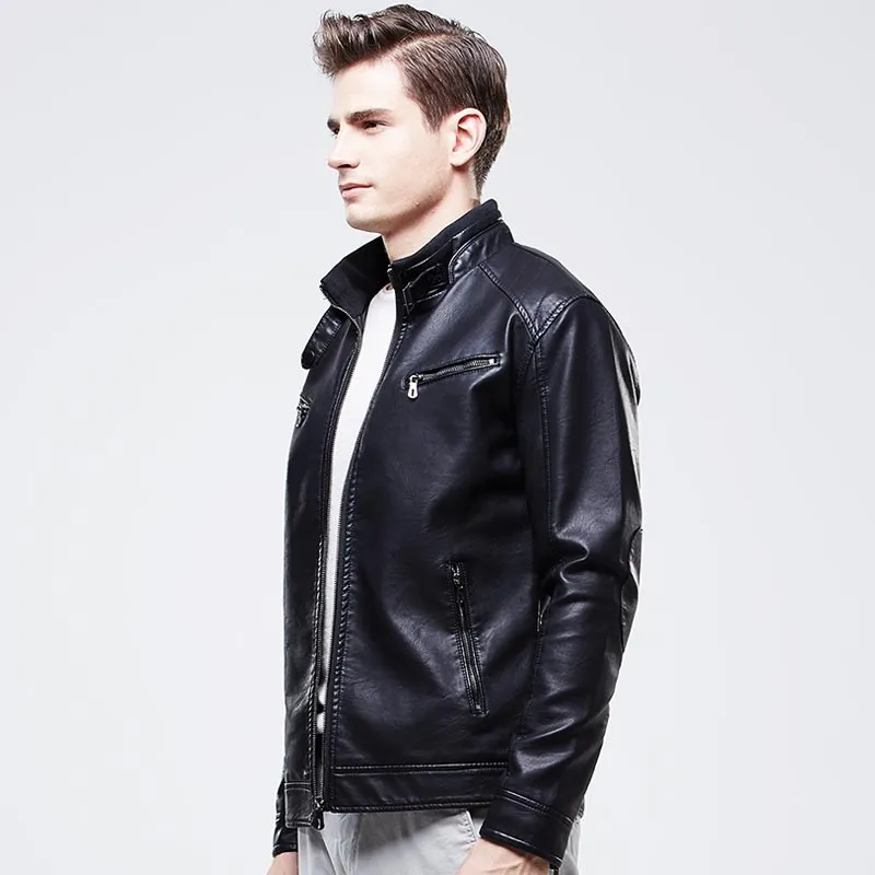 Mens Leather Jackets and Coats Pu Leather Jaqueta Jacket Man