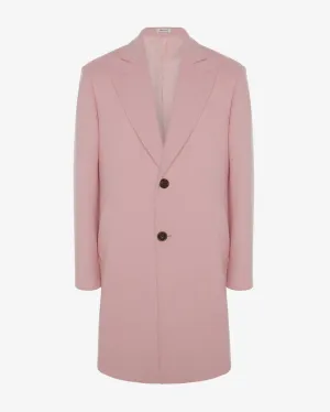 Men's Oversized Wool Felt Coat in Sugar Pink