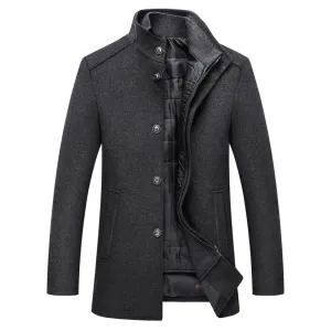 Men's Wool Royal Jodhpuri Style Overcoat with Waistcoat