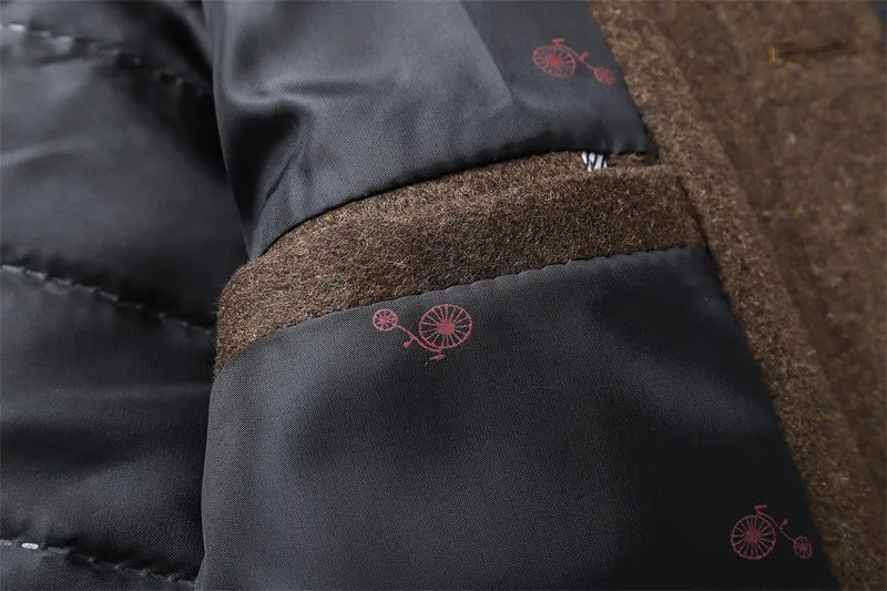 Men's Wool Royal Jodhpuri Style Overcoat with Waistcoat