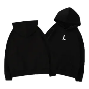 Metaversmall Letter Black Vintage Fashion Women's Hoodies American Style Pullovers O-neck Loose Solid Color Simple Female Sweatshirts