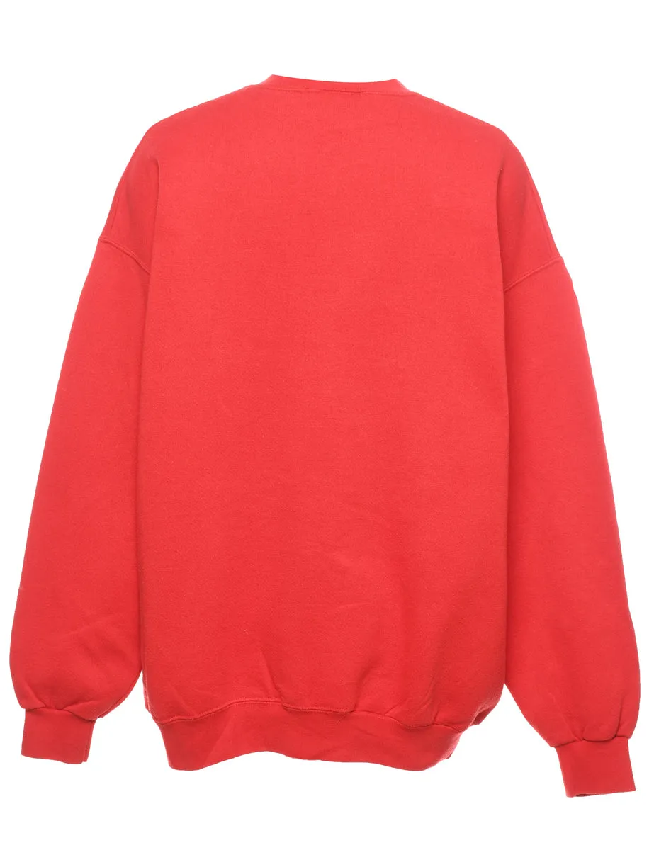 Mickey Mouse Red Classic Cartoon Sweatshirt - XL