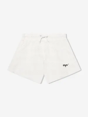 MSGM Girls Flared Shorts in White