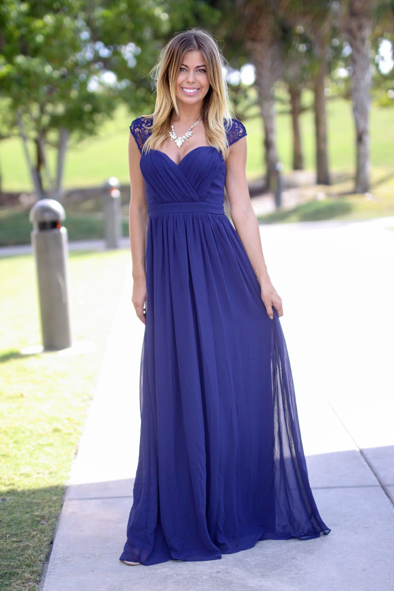 Navy Bridesmaid Maxi Dress