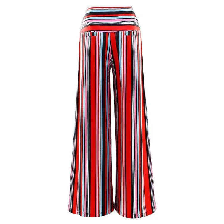New Loose Striped Printed Trousers Flared Wide-leg Pants