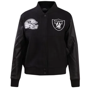 NFL LAS VEGAS RAIDERS CLASSIC WOOL WOMEN'S VARSITY JACKET | NFL LEATHER JACKET