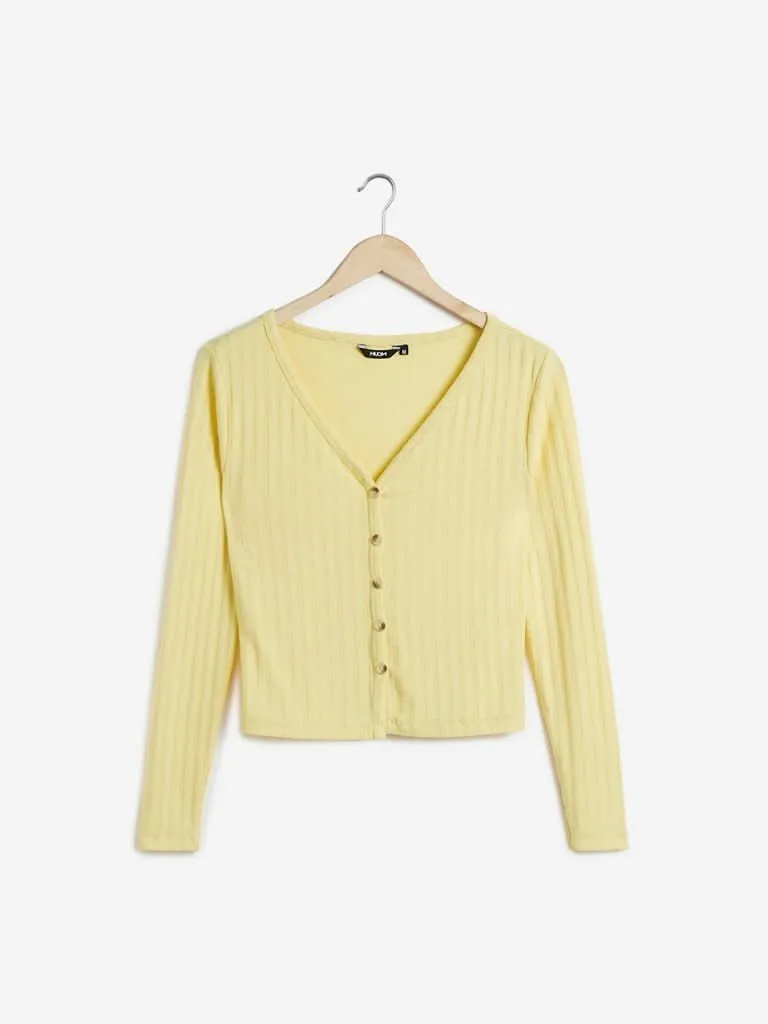 Nuon Yellow Knitted Bart Top