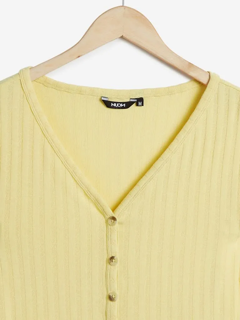 Nuon Yellow Knitted Bart Top