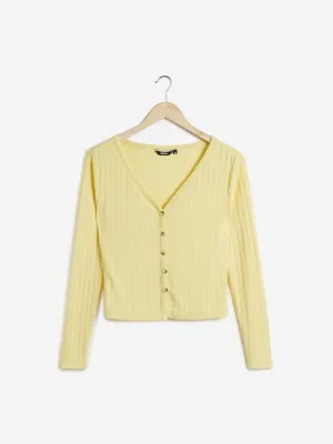 Nuon Yellow Knitted Bart Top