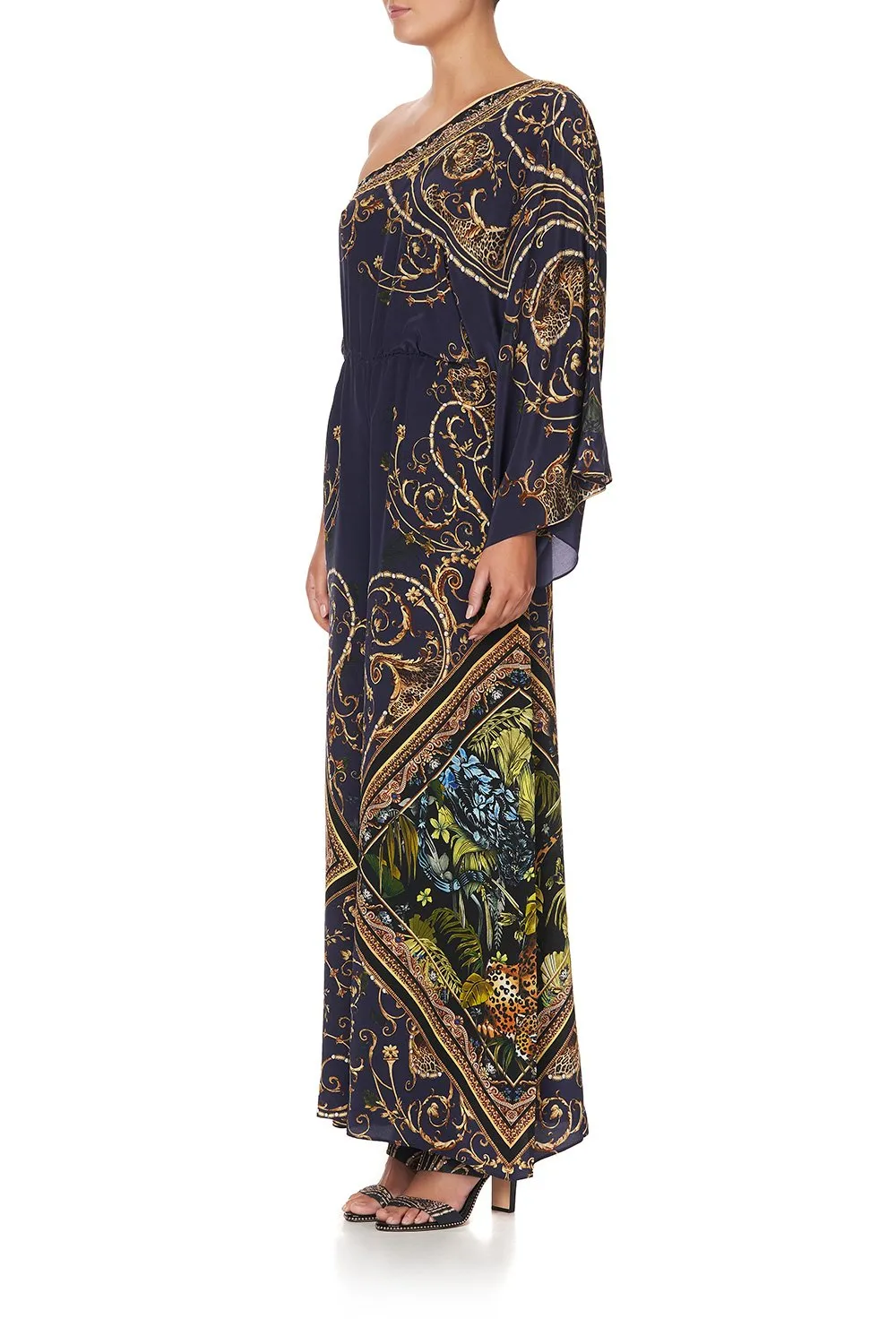 One Shoulder Flared Jumpsuit- Seven Day Weekend