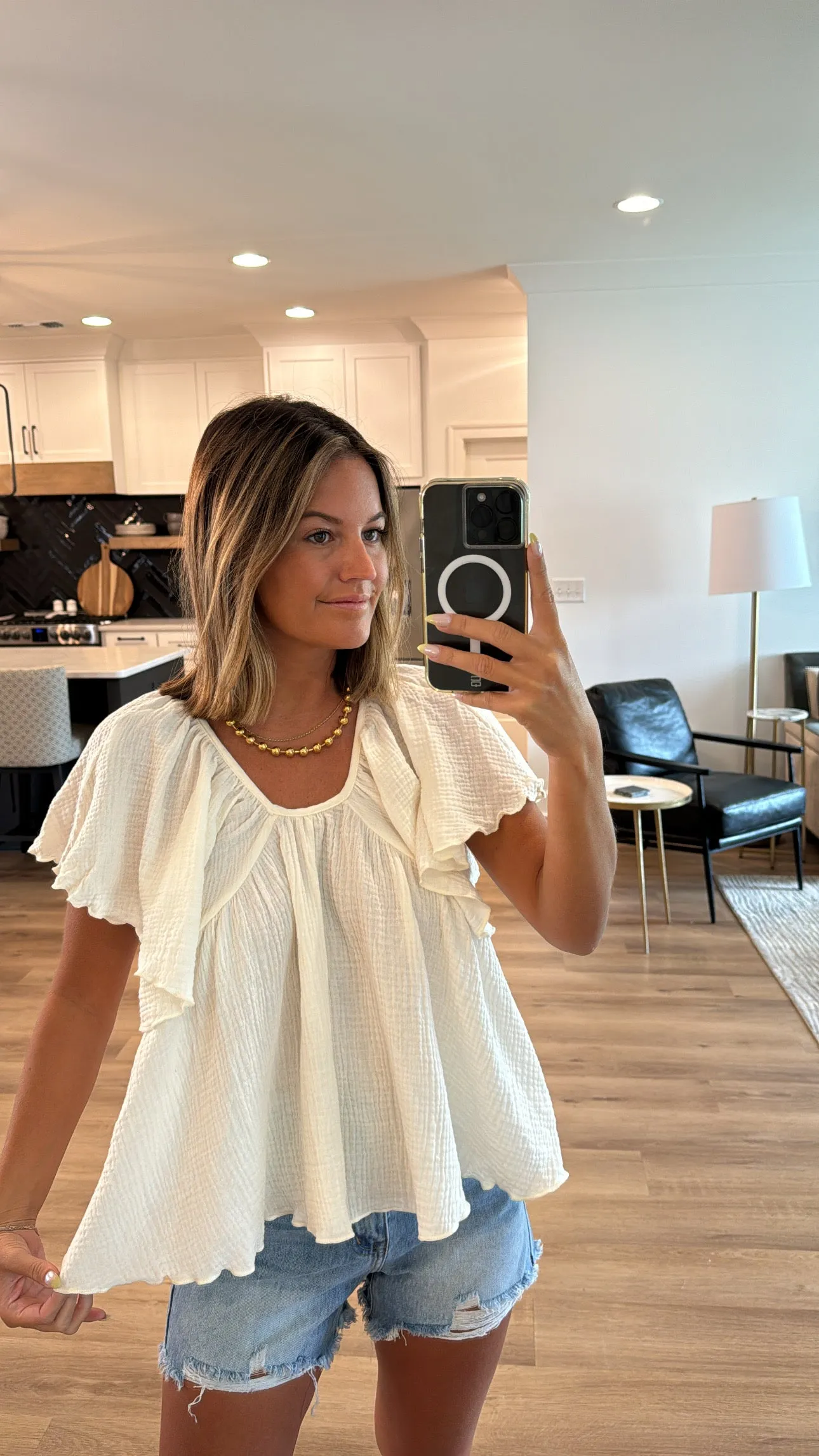 Open Back Top, Ivory