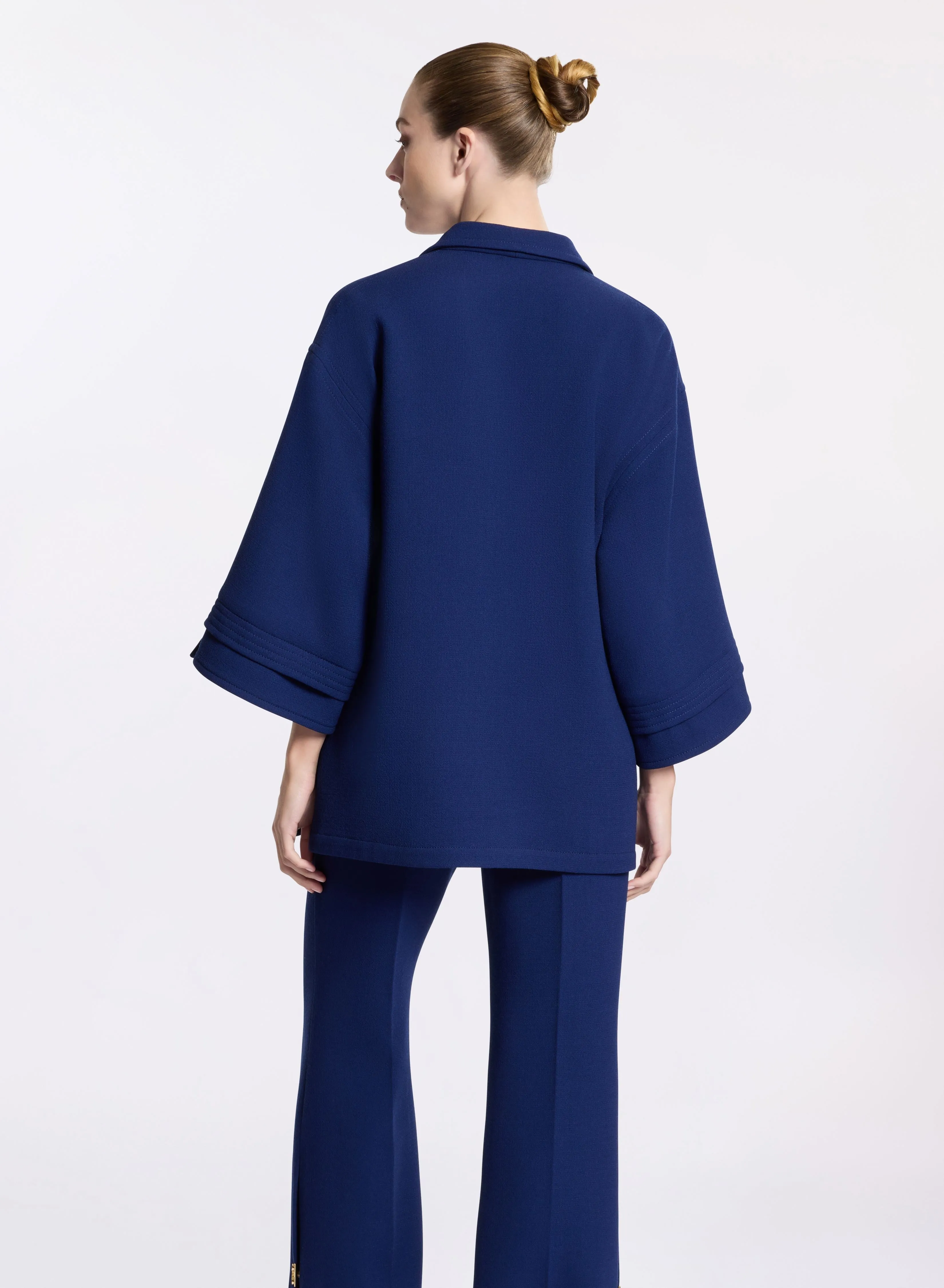 Oversized Wool Crepe Blouse